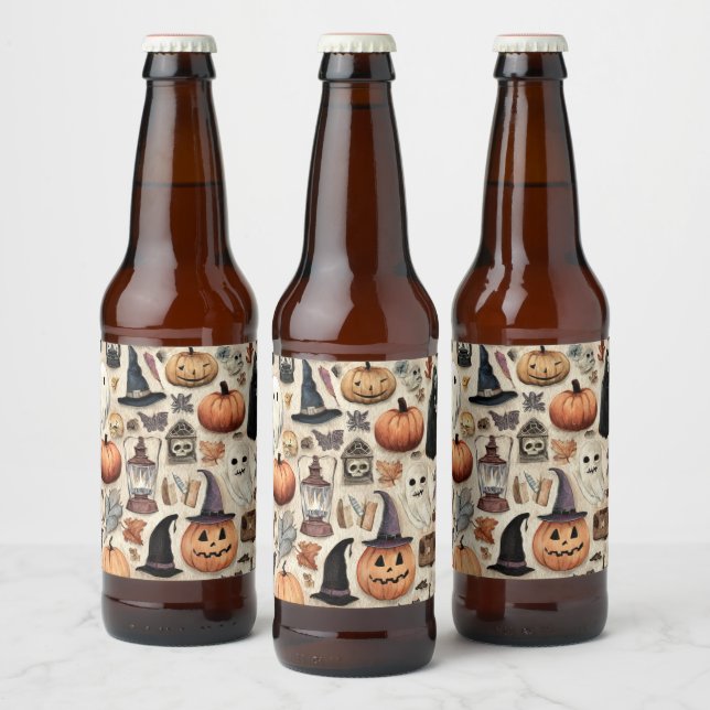 Rótulo Para Garrafa De Cerveja Spooky Season - Rótulo da Cerveja de Halloween (Garrafas)