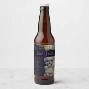 Rótulo Para Garrafa De Cerveja Suco de Caveira Vintage Assustador de Halloween