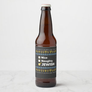 Rótulo Para Garrafa De Cerveja Suéter malvado Hanukkah Ugly