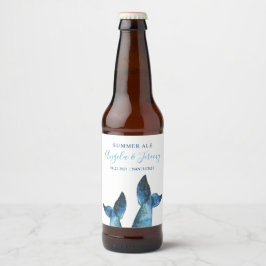 Rótulo Para Garrafa De Cerveja Tales de Baleia Azul de Aquarela