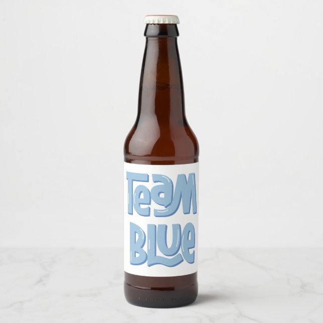 Rótulo Para Garrafa De Cerveja Team Blue  (Frente)