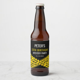 Rótulo Para Garrafa De Cerveja Tema de Festa de Aniversário de Mistério de Assass