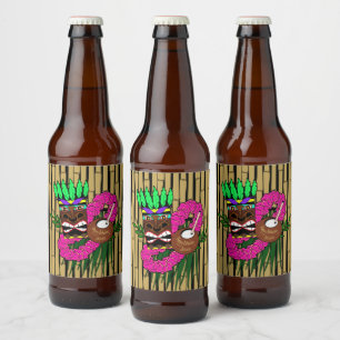 Rótulo Para Garrafa De Cerveja Tema de Festa de aniversário do Luau Personalizado