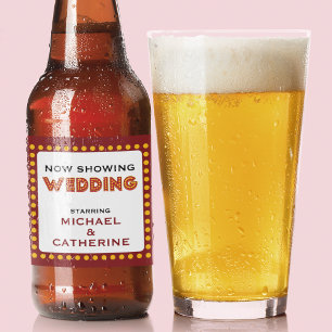 Rótulo Para Garrafa De Cerveja Tema de Filme Marca de Casamento com Nomes
