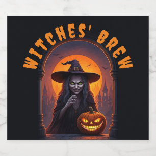 Rótulo Para Garrafa De Cerveja Tema do Festa do Halloween — Brecha das Bruxas