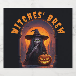 Rótulo Para Garrafa De Cerveja Tema do Festa do Halloween — Brecha das Bruxas