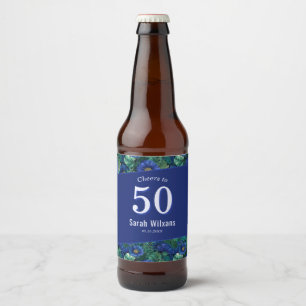 Rótulo Para Garrafa De Cerveja Tema Flor de Margarida 50º Aniversário Mãe Boho Az
