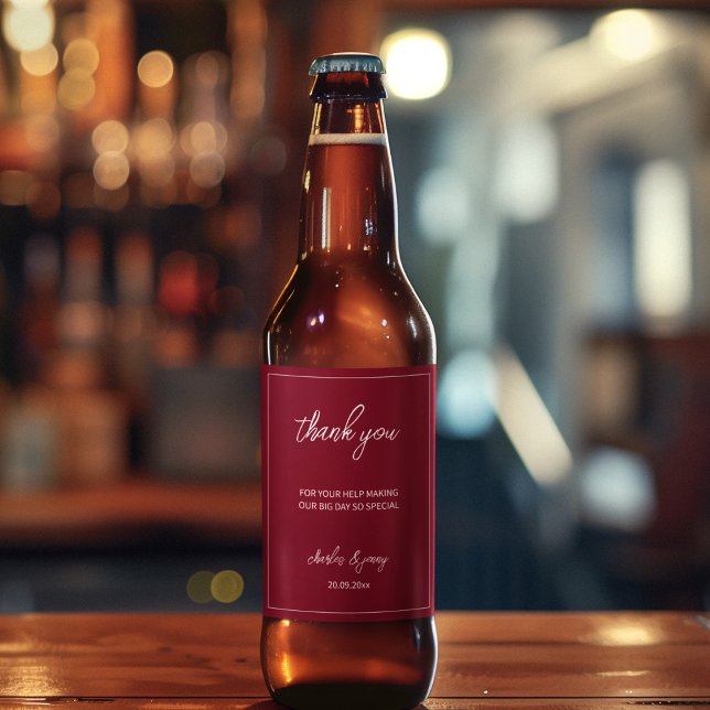 Rótulo Para Garrafa De Cerveja Tema Real de Casamento Vermelho e Azul (Let even your drinks speaks more about your wedding theme)