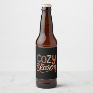 Rótulo Para Garrafa De Cerveja Temporada Aconchegante Retro Outono Fique Aconcheg