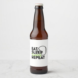 Rótulo Para Garrafa De Cerveja Tenista Coma Durma Tênis Repita