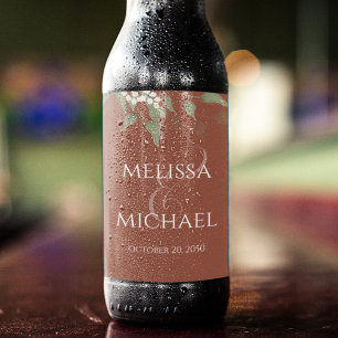 Rótulo Para Garrafa De Cerveja Terracotta Wedding Beer Label Personalizado