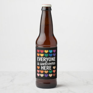 Rótulo Para Garrafa De Cerveja Todos são bem-vindos aqui, LGBTQ