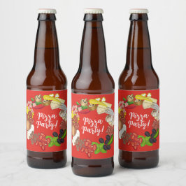 Rótulo Para Garrafa De Cerveja Tópicos de festas de pizza fazem o seu próprio Dec