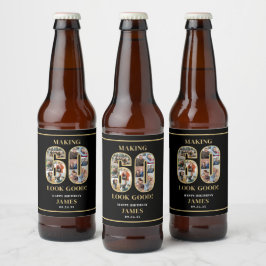 Rótulo Para Garrafa De Cerveja Tornando os 60 anos Atraentes Foto de Aniversário