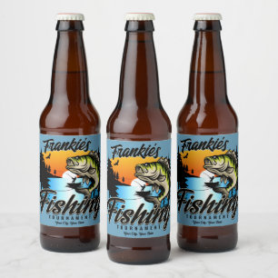 Rótulo Para Garrafa De Cerveja Torneio de Pesca Personalizado Peixe Pescador Trut