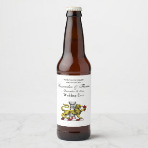 Rótulo Para Garrafa De Cerveja Torre do Leão Emblema Flor de Lis Crista C