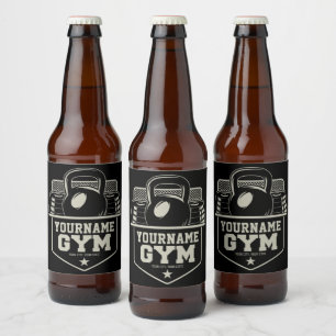 Rótulo Para Garrafa De Cerveja Treinador de Fitness Kettlebell GYM em Casa Person