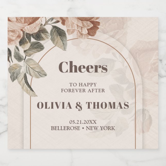 Rótulo Para Garrafa De Cerveja Trendy Terracotta faz matizes castanhos (Rótulo Único)