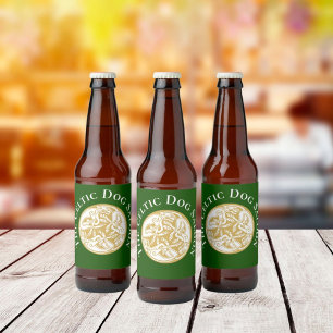 Rótulo Para Garrafa De Cerveja Trio de Cachorro Céltico Dourado Clássico Ronda Pe