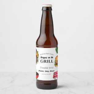 Rótulo Para Garrafa De Cerveja Trocadilho no Burger de CHURRASCO Forno no Chá de 