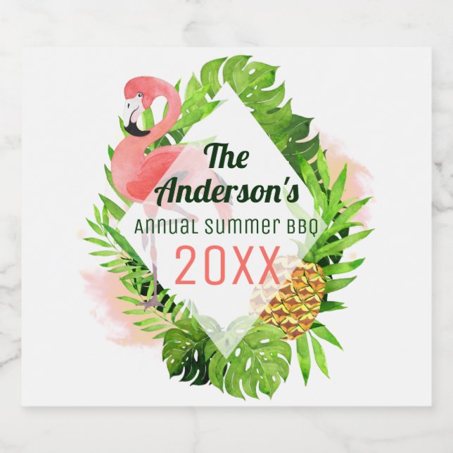 Rótulo Para Garrafa De Cerveja Tropical de Verão Anual (Rótulo Único)