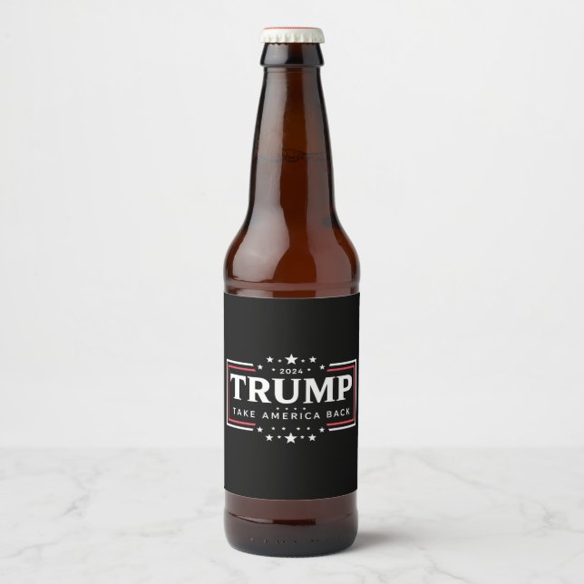 Rótulo Para Garrafa De Cerveja Trump 2024 De volta à América  (Frente)