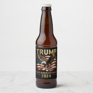 Rótulo Para Garrafa De Cerveja Trump 2024 Devolva a América Bandeira Americana Tr