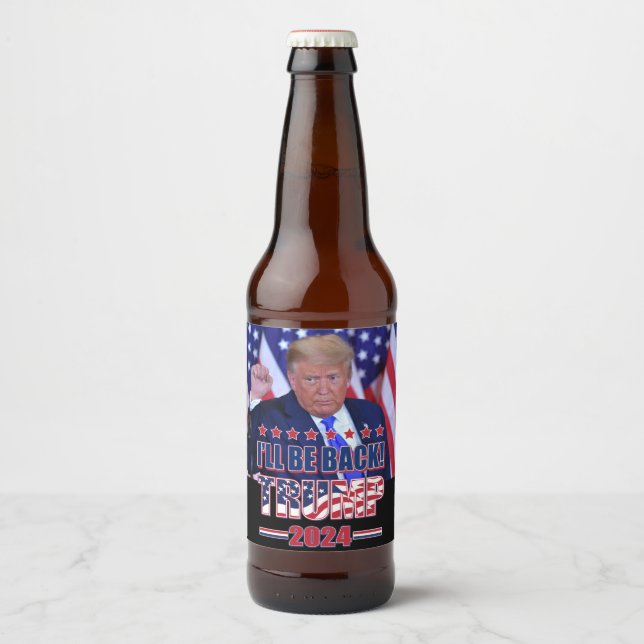 Rótulo Para Garrafa De Cerveja Trump 2024 Voltará (Frente)