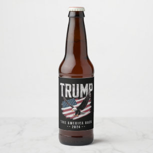 Rótulo Para Garrafa De Cerveja Trump Leve a América de Volta Eleição 2024 Vintage