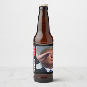 Rótulo Para Garrafa De Cerveja Trump Salute o Sinalizador