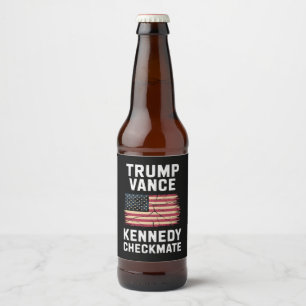 Rótulo Para Garrafa De Cerveja Trump Vance 2024 Trump Vance Kennedy Xeque-Mate