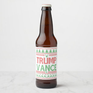 Rótulo Para Garrafa De Cerveja Trump Vance Republicano Feio Natal Doce Xmas