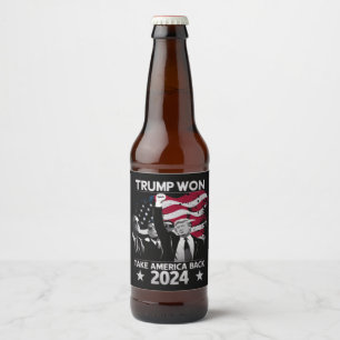 Rótulo Para Garrafa De Cerveja Trump venceu de novo, leve a América de volta 2024