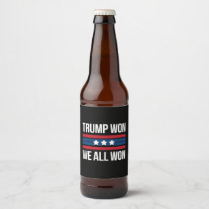 Rótulo Para Garrafa De Cerveja Trump Venceu Nós Todos Vencemos 2024 Bandeira EUA