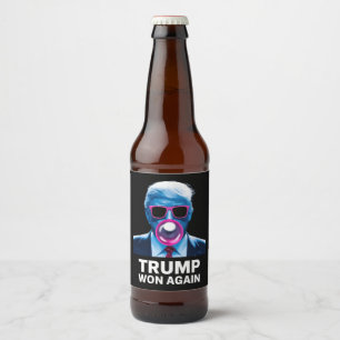 Rótulo Para Garrafa De Cerveja Trump Venceu Novamente Eleição 2024 Voto President