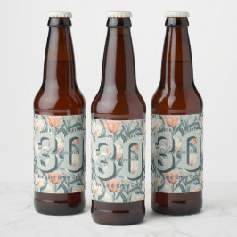 Rótulo Para Garrafa De Cerveja Tulipa Feminina Tema 40º Aniversário