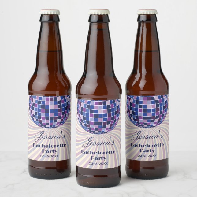 Rótulo Para Garrafa De Cerveja Última Festa de solteira de Descoco do Groovy 70s (Garrafas)