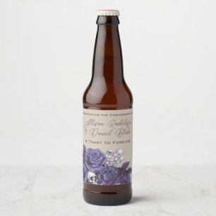 Rótulo Para Garrafa De Cerveja Um Brinde ao Eterno, Casamento Gótico Roxo