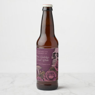 Rótulo Para Garrafa De Cerveja Um Brinde ao Eterno, Casamento Romântico Gótico