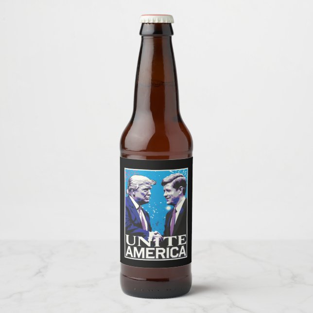Rótulo Para Garrafa De Cerveja Unir ícone americano Trump  (Frente)