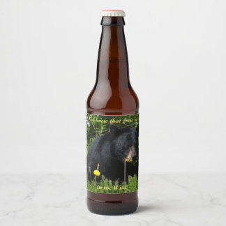 Rótulo Para Garrafa De Cerveja Urso Negro na Natureza