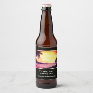 Rótulo Para Garrafa De Cerveja Uso doméstico novo Sunset em trópicos Watercolor