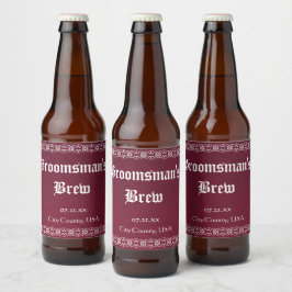 Rótulo Para Garrafa De Cerveja Velvet personalizado de casamento