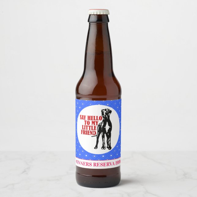 Rótulo Para Garrafa De Cerveja Vencedor Vinho Grande Dane Engraçado (Frente)