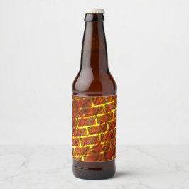 Rótulo Para Garrafa De Cerveja Vermelho manchado, arranhado, grelha de ouro ou ef