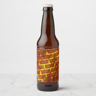 Rótulo Para Garrafa De Cerveja Vermelho manchado, arranhado, grelha de ouro ou ef