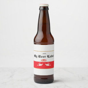 Rótulo Para Garrafa De Cerveja Vermelho Rótulo de Cerveja Mexicano