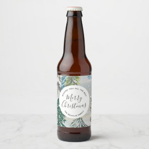 Rótulo Para Garrafa De Cerveja Vinhetas de inverno encantadas