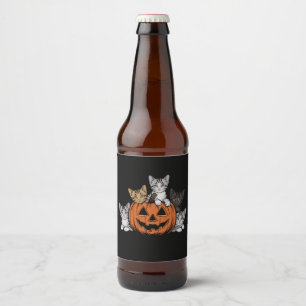 Rótulo Para Garrafa De Cerveja Vintage anos 90 Gato Halloween Retro Assustador Te