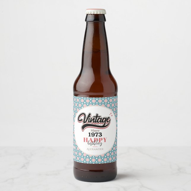 Rótulo Para Garrafa De Cerveja Vintage desde - 1973 (Frente)